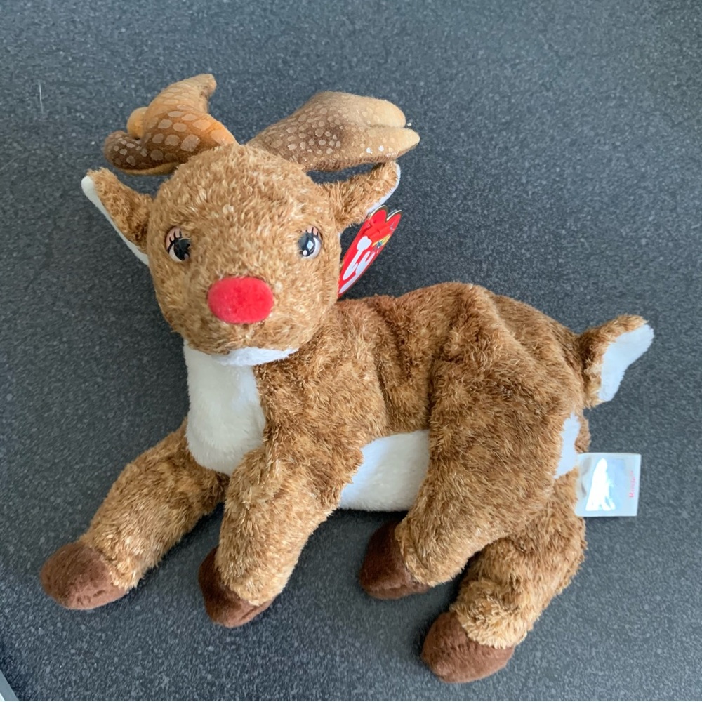 Ty Beanie Baby - Roxie the Red Nose Reindeer - MWMT!